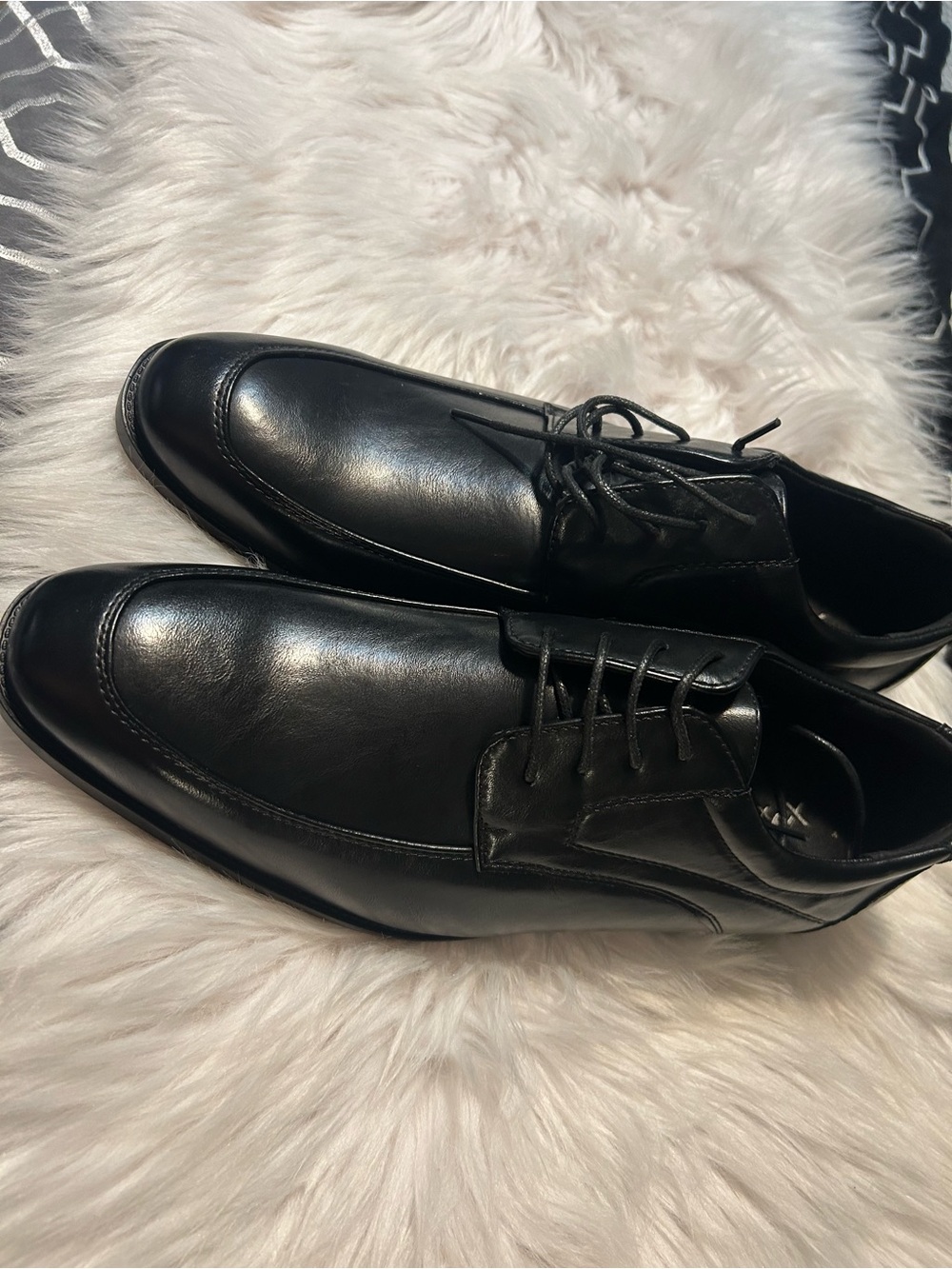 Men's Black Leather Lace-Up Dress Shoes